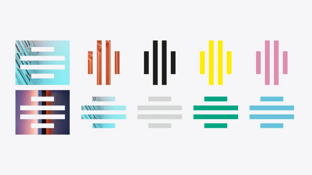Palette de couleurs et variations du symbole du MAC