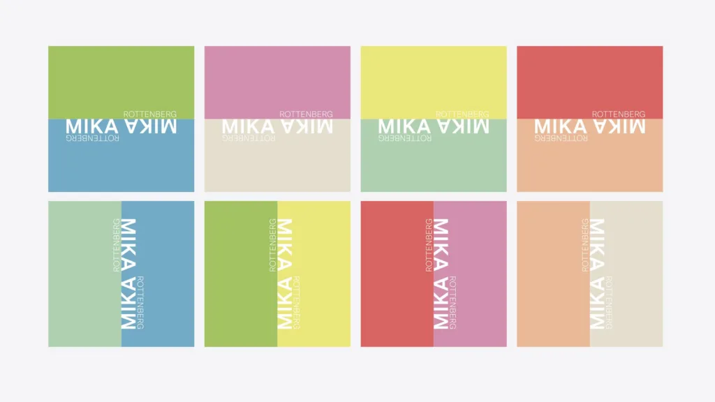 Déclinaisons colorées du titre Mika Rottenberg
