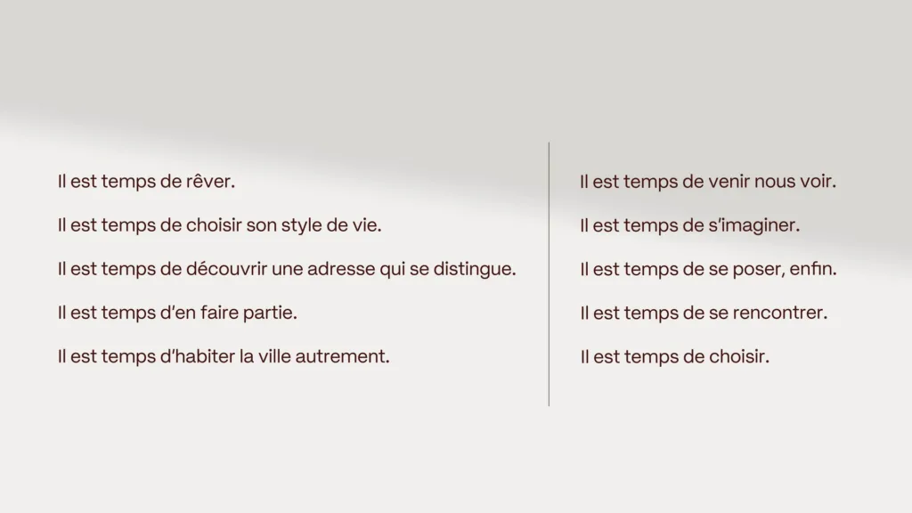 Exemples de messages « Il est temps de… » de la marque Hallō