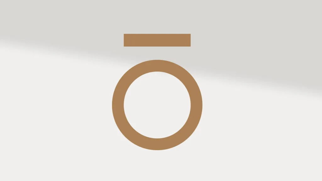 Symbole Hallō : un O surmonté d'un trait