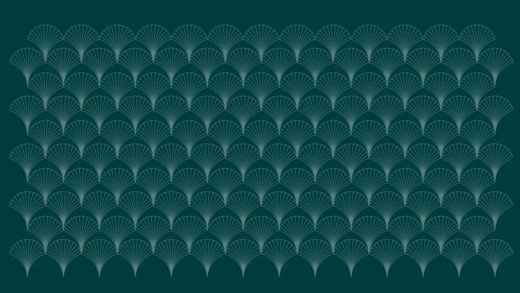 Motif Art déco en écailles sur fond vert