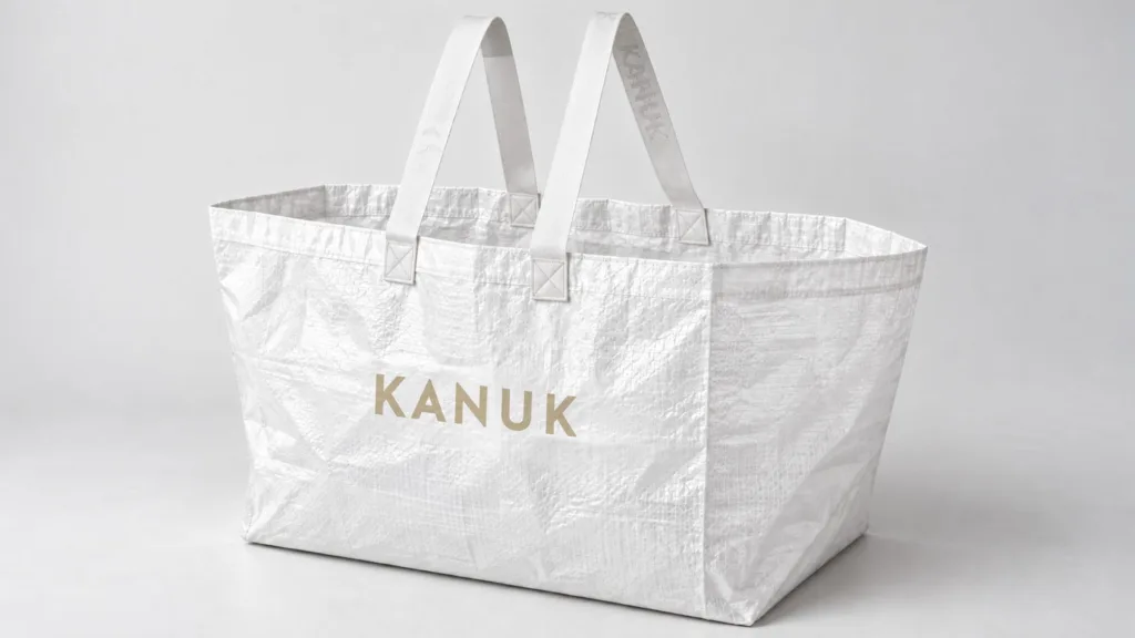 Grand sac blanc au logo KANUK doré