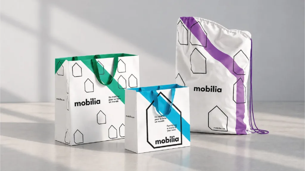 Sacs de magasinage Mobilia aux lignes colorées