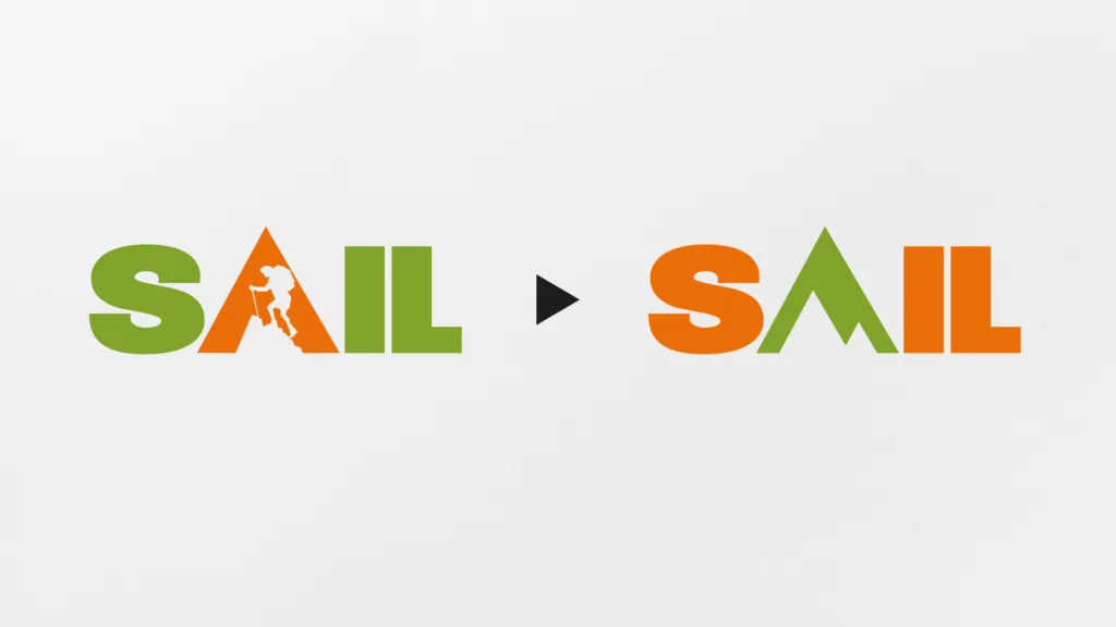 Ancien et nouveau logo de SAIL, du vert à l'orange